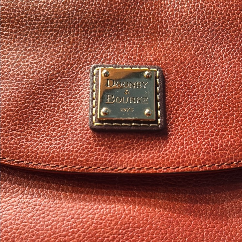 Dooney & Bourke Carmel Leather Shoulder Bag with Gold Accents